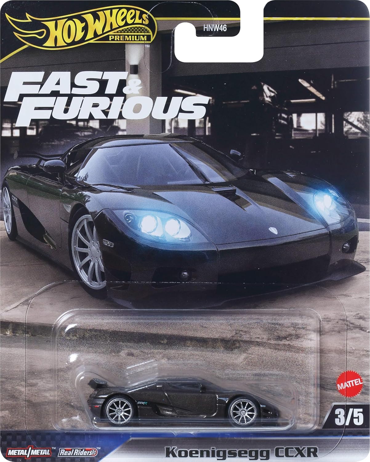 Hot Wheels Premium Car Fast & Furious Koenigsegg CCXR, 1:64 Scale Die-Cast Car for Collectors Inspired by Fast & Furious Movie