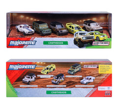 Majorette CastHeads 5 Pack Set - Metal Toy Car with Freewheel, Suspension & Opening Parts for Kids & Collectors