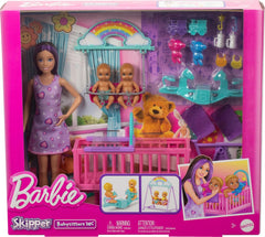 Barbie Skipper Baby-Sitter The Twin Room Dolls and Accessories For Kids Ages 3+