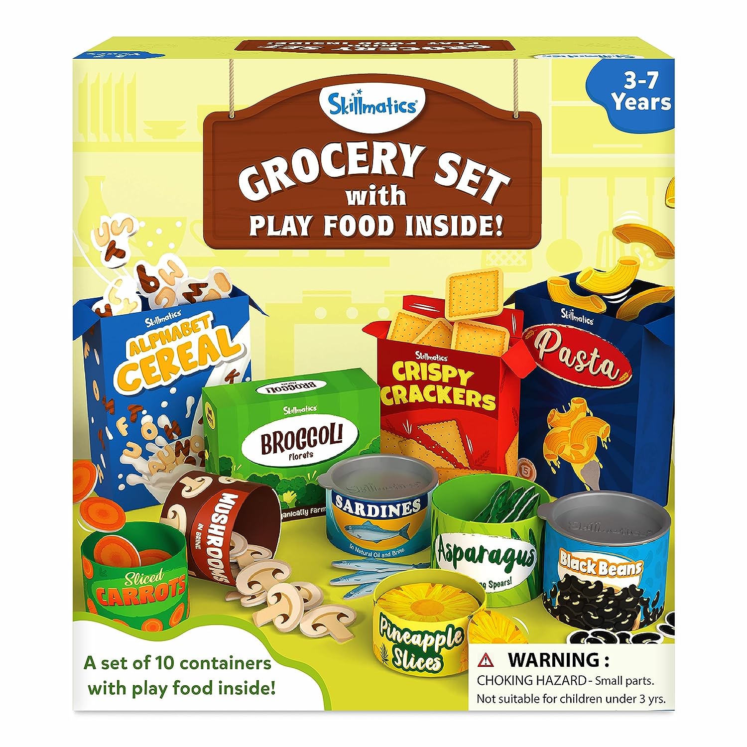 Skillmatics Grocery Set Play Food Inside Pretend Play Toys for Kids Kitchen Set for Kids Ages 3 & Up