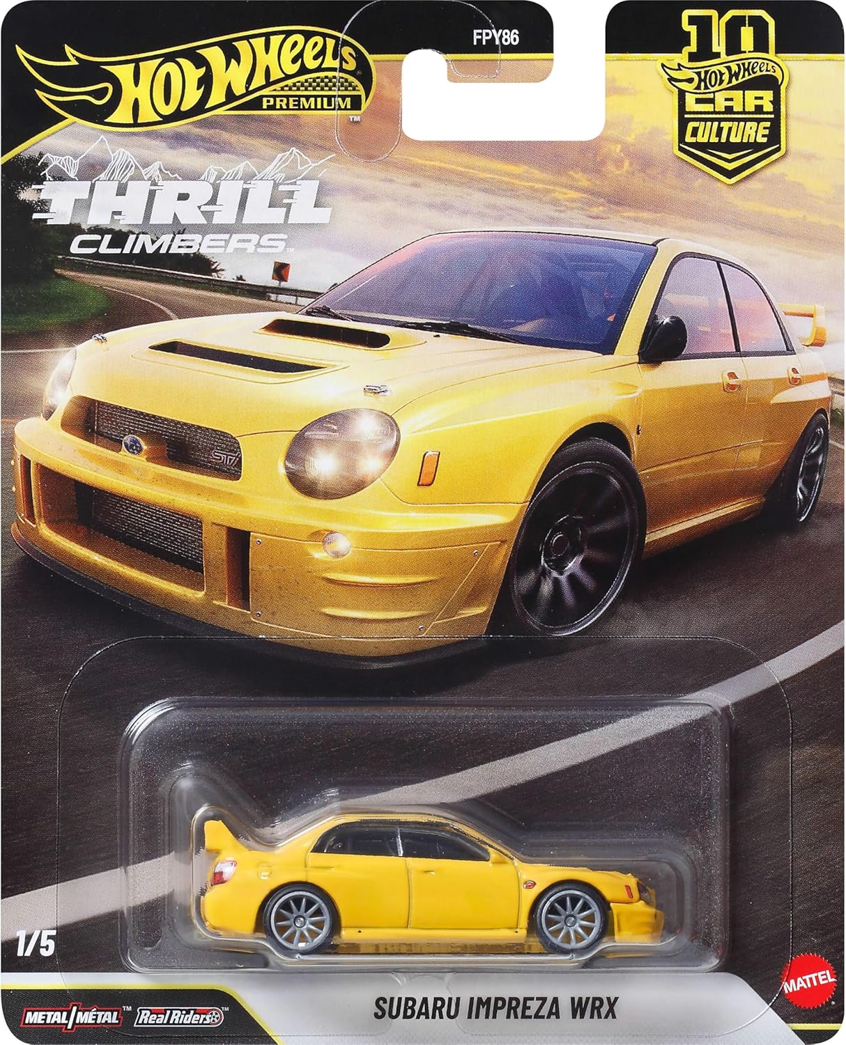 Hot Wheels Car Culture 1:64 Scale Premium Thrill Climbers 2026 Subaru Impreza WRX Toy Car for Ages 4+