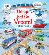 Booktopus Lift-the-Flap Learning Book - Things That Go Vroom! Knowledge Book for Kids - Interactive Learning Books 6+