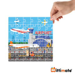 Mittimate Airport Jigsaw Puzzle – 36-Piece Cardboard Puzzle for Kids (Ages 4-6) | Fun, Learning & Perfect Birthday Gift