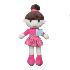 Play Hour Bella Rag Doll Plush Soft Toy Wearing Pink Polka Dot Frock for Ages 3 Years and Up, 45cm