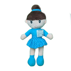 Play Hour Bella Rag Doll Plush Soft Toy Wearing Sky Polka Dot Frock for Ages 3 Years and Up, 45cm