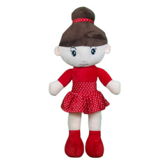 Play Hour Bella Rag Doll Plush Soft Toy Wearing Red Polka Dot Frock for Ages 3 Years and Up, 65cm