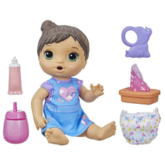 Baby Alive 12 Inch Change Play Brown Hair Doll, Drinks and Wets Doll for Kids Ages 3+