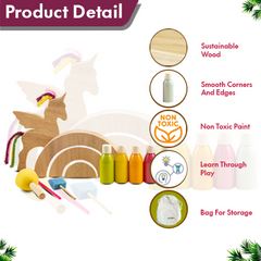 Kiddies Kingdom Wooden Unicorn DIY Kit For Ages 2 and Up