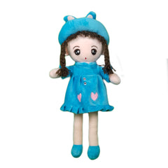 Play Hour Eva Rag Doll Plush Soft Toy Wearing Blue Frock for Ages 3 Years and Up, 45cm