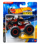 Hot Wheels 1:64 Scale Bone Shaker Monster Trucks Diecast Truck with Crushable Car for Ages 3+ (JKJ93)