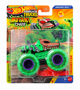 Hot Wheels 1:64 Scale Wreckin Wolf 2026 Monster Trucks Diecast Truck with Crushable Car for Ages 3+ (JHY26)