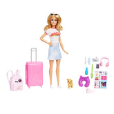 Barbie Malibu Travel Set with Puppy Doll and Accessories for Kids Ages 3+