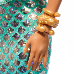 Disney The Little Mermaid Deluxe Mermaid Ariel Doll with Iridescent Tail, Hair Jewelry Beads and Doll Stand for Kids Ages 3+