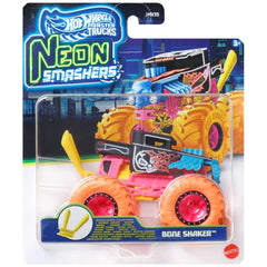 Hot Wheels Neon Smashers Bone Shaker Monster Truck Car for Ages 3 Years and Up