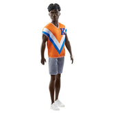 Barbie Ken Fashionistas with Twisted Black Hair Wearing Trendy Fit with A Sporty Jersey and Shorts #203 for Kids Ages 3+