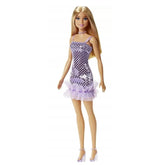 Barbie Glitz Blonde Hair Doll (Lavender Metallic Mini Dress) for Kids Ages 3+
