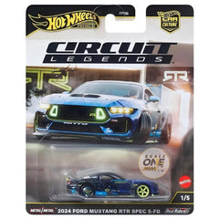 Hot Wheels Car Culture 1:64 Scale Premium Circuit Legends 2024 Ford Mustang RTR SPEC 5-FD Toy Car for Ages 4+