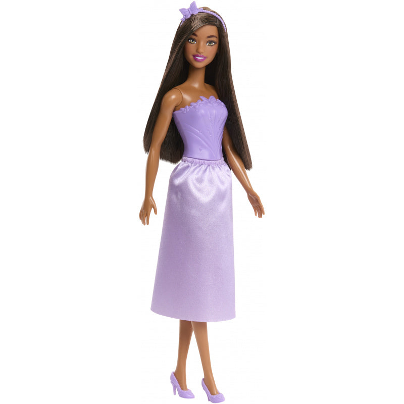 Barbie Royal Fashion Brown Hair Purple Butterfly-Themed Monochromatic Look Doll with Removable Skirt & Accessories For Kids Ages 3 Years & UP