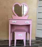 Kiddies Kingdom Girl Dressing table with a mirror and a chair set Imaginative Play For Ages 3 and Above