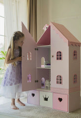 Kiddies Kingdom Dollhouse with drawers Imaginative Play For Ages 3 and Above