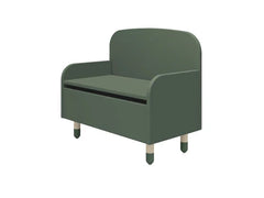 Kiddies Kingdom Storage Bench with back rest - Deep green, Blush, White, Natural green Organisers For Ages 3 and Above