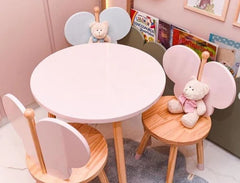 Kiddies Kingdom Round table with butterfly chair Table & Chair For Ages 3 and Above