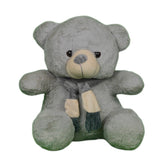 Play Hour Teddy Bear Plush Soft Toy with Muffler for Ages 3 Years and Up - Ash, 40cm