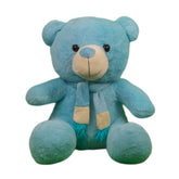 Play Hour Teddy Bear Plush Soft Toy with Muffler for Ages 3 Years and Up - Sky, 40cm
