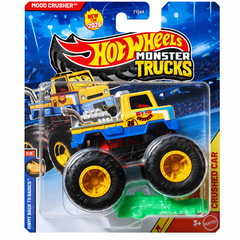 Hot Wheels 1:64 Scale Mood Crusher Monster Trucks Diecast Truck with Crushable Car for Ages 3+ (JHY24)