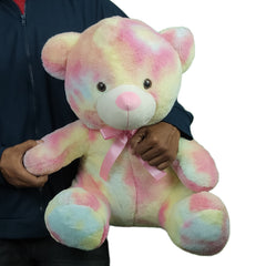 Play Hour Rainbow Bear Plush Soft Toy for Ages 3 Years and Up, 50cm