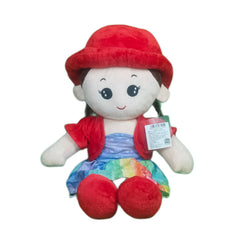 Play Hour Rag Doll Plush Soft Toy Wearing Red Cap for Ages 3 Years and Up, 60cm