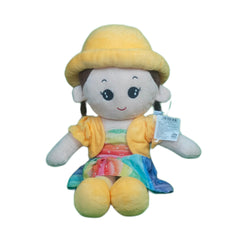 Play Hour Rag Doll Plush Soft Toy Wearing Yellow Cap for Ages 3 Years and Up, 60cm