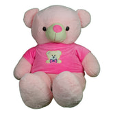 Play Hour Teddy Bear Plush Soft Toy Wearing Pink T-Shirt for Ages 3 Years and Up - Pink, 120cm