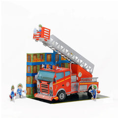 Mittimate Fire Engine Model Construction Book for Kids Age 8 to 12 Year Old I Make Your Own 3D Paper Model I Fun & DIY Book for Children