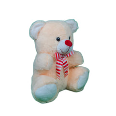 Play Hour Wonder Teddy Bear Plush Soft Toy with Bow for Ages 3 Years and Up - Cream, 30cm