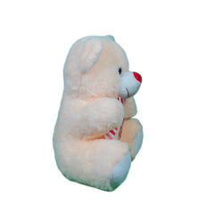 Play Hour Wonder Teddy Bear Plush Soft Toy with Bow for Ages 3 Years and Up - Cream, 30cm