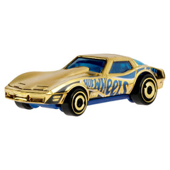 Hot Wheels 58th Anniversary Pearl & Chrome 2026 Blue-Gold Corvette Sting Ray Diecast Car