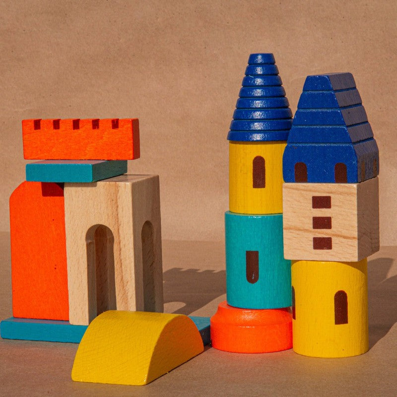 Kiddies Kingdom Mini Builder Pack Wooden Blocks For Ages 3 and Above