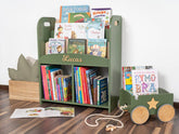 Kiddies Kingdom Montessori Bookshelf-Green Organisers For Ages 3 and Above