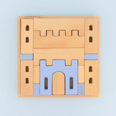 Kiddies Kingdom 15 piece Classical Castle Set Wooden Blocks For Ages 3 and Above