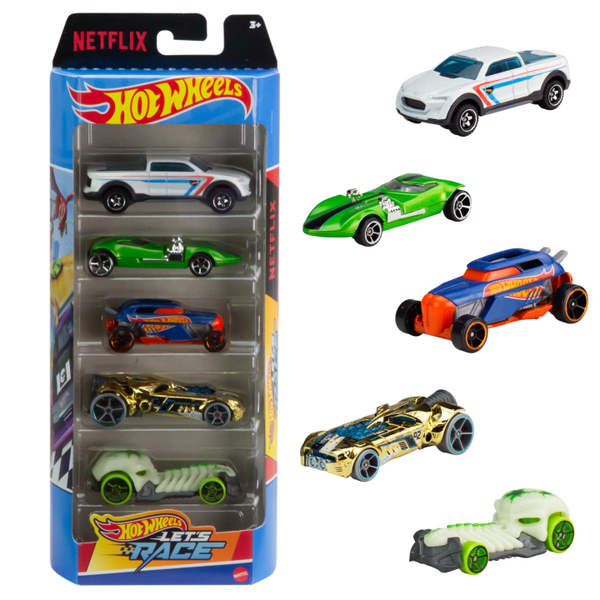 Hot Wheels 5 Car Gift Pack - HW Let's Race Pack Of 5 For Kids & Collectors