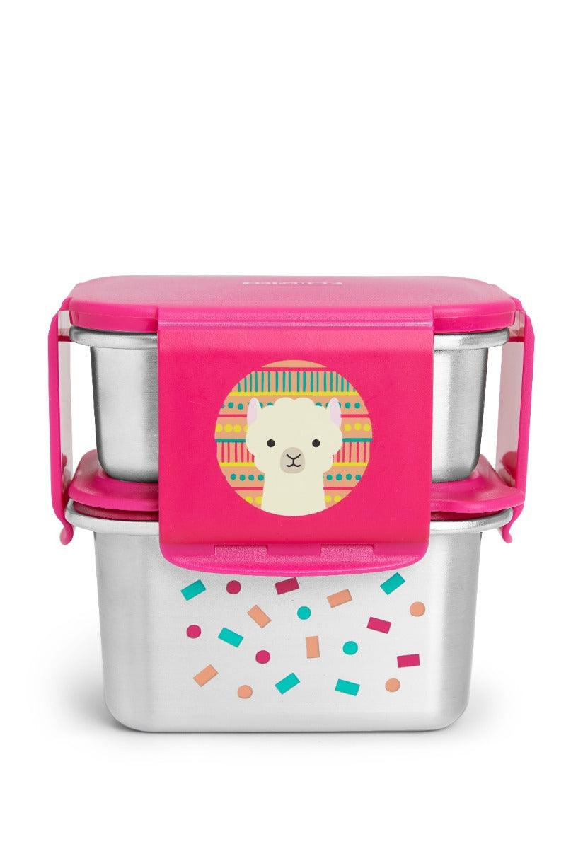 Skip Hop Zoo Back To School Llama - Stainless Steel Lunch Box For Ages 3-6 Years