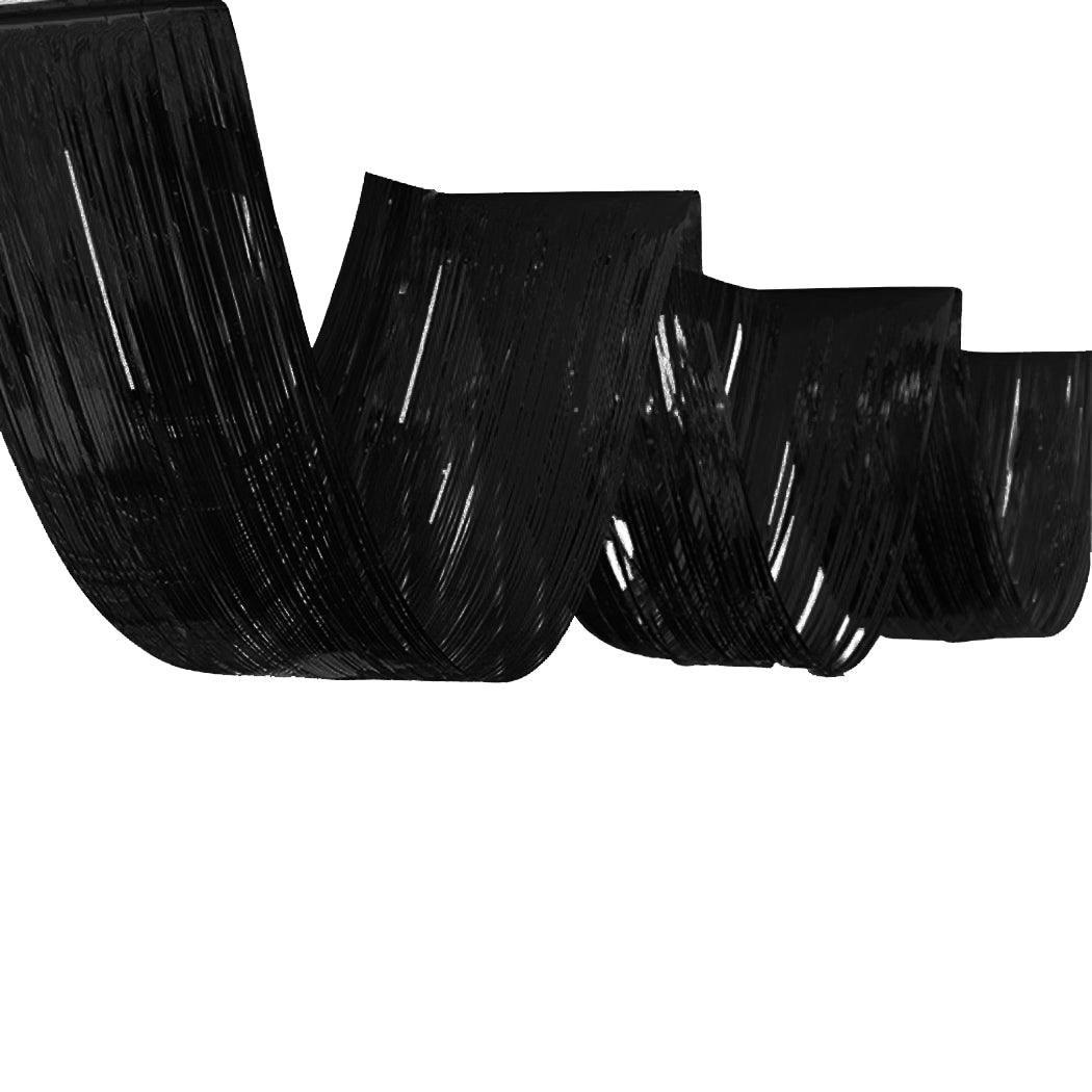 PartyCorp 14 Feet Black Roof, Ceiling Foil Fringe Curtain, 1 pc