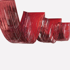 PartyCorp 14 Feet Red Roof, Ceiling Foil Fringe Curtain, 1 pc