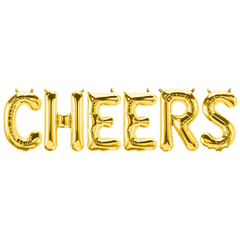 PartyCorp Cheers Foil Balloon Banner, Decoration Set for Birthday, Anniversary, Baby, Bridal Shower, DIY Pack of 6