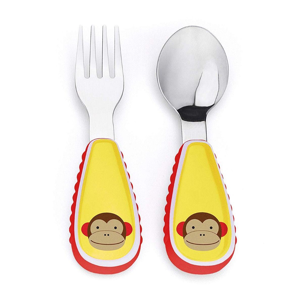 Skip Hop Zoo Utensils Fork & Spoon Monkey - Weaning Accessory For Ages 0-3 Years