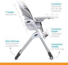 Joie Mimzy 2 in 1 High Chair Logan - Portable Booster Seat For Ages 0-3 Years