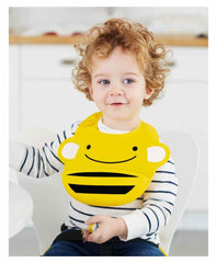 Skip Hop Zoo Fold & Go Silicone Bib Bee - Feeding Accessory For Ages 1-3 Years
