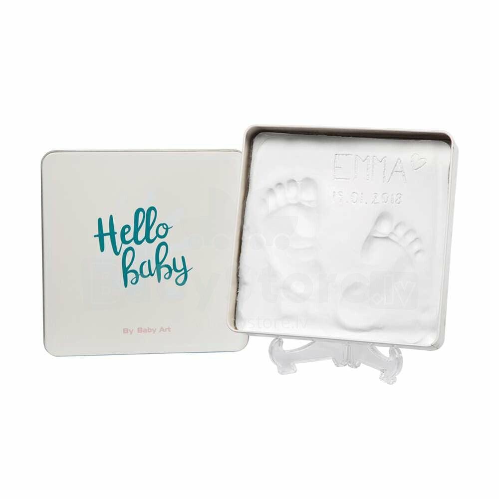 Baby Art Round Magic Box Nursery Décor White - Foot Print For Ages 0-3 Years
