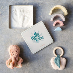 Baby Art Round Magic Box Nursery Décor White - Foot Print For Ages 0-3 Years